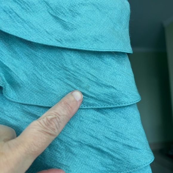 Adrianna Papell Crisscross Shutter Pleat Sheath Dress Green Size 10 Cocktail - Picture 10 of 12